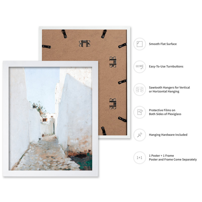 Une scène de rue marocaine n ° 1, Affiche, H 18 po x l 24 po, Encadrement blanc