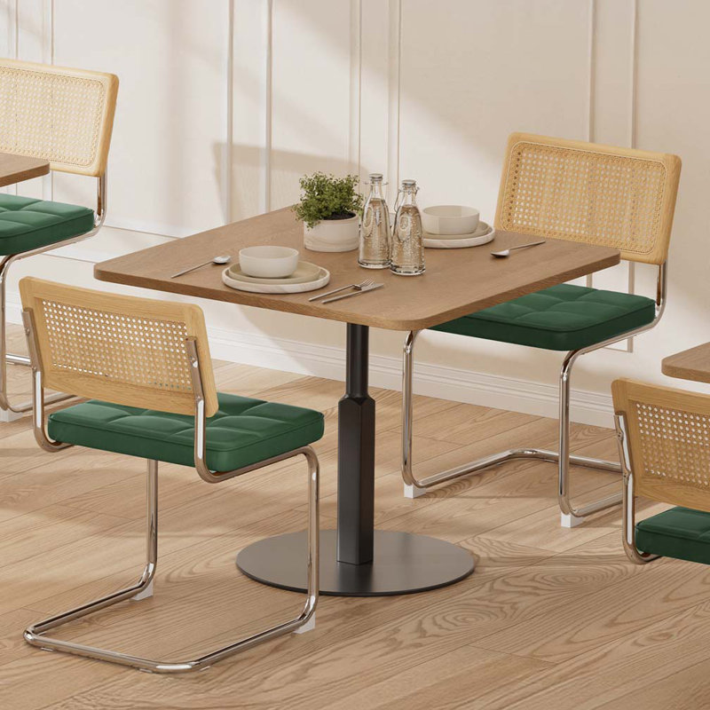 Rattan Dining Chairs Faux Leather Dining Chairs, Green