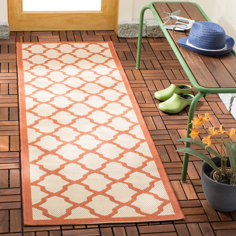 Bordeaux Geometric Beige/Orange Indoor/Outdoor Area Rug