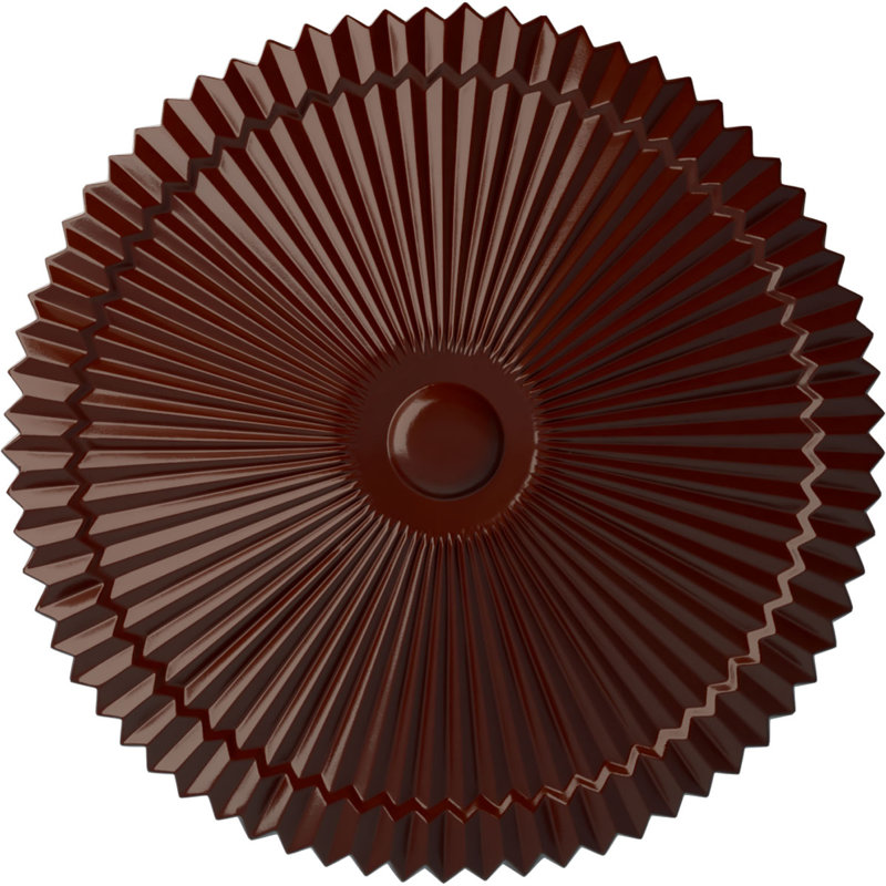 Endurathane Shakuras Ceiling Medallion, 24"OD x 3"P (Fits Canopies up to 5"), Hand-Painted Brushed Mahogany Finish