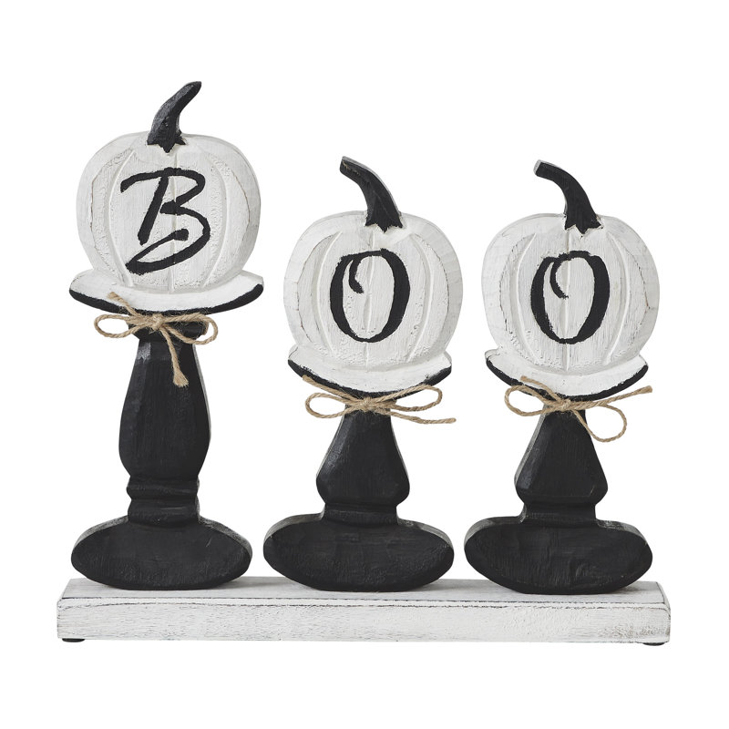 Plaque de table BOO Pumpkins 12,5 x 13,5 x 2 po