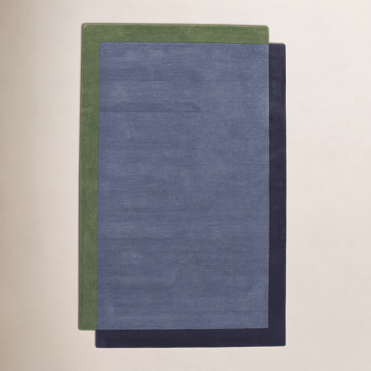 Tallulah Solid Blue Hand-Tufted Wool Rug, Runner 2' x 4'