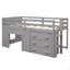 Lit mezzanine simple avec armoire et tablette
