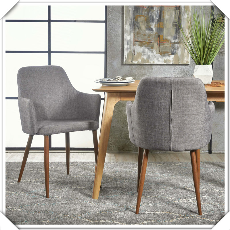 Ensemble de 2 chaises de salle à manger élégantes, confortables, durables, pratiques, fiables, Noyer, Gris clair