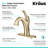Kraus Arlo Single Hole 1-Handle WaterSense Bathroom Sink Faucet with Drain and Deck Plate-76619064