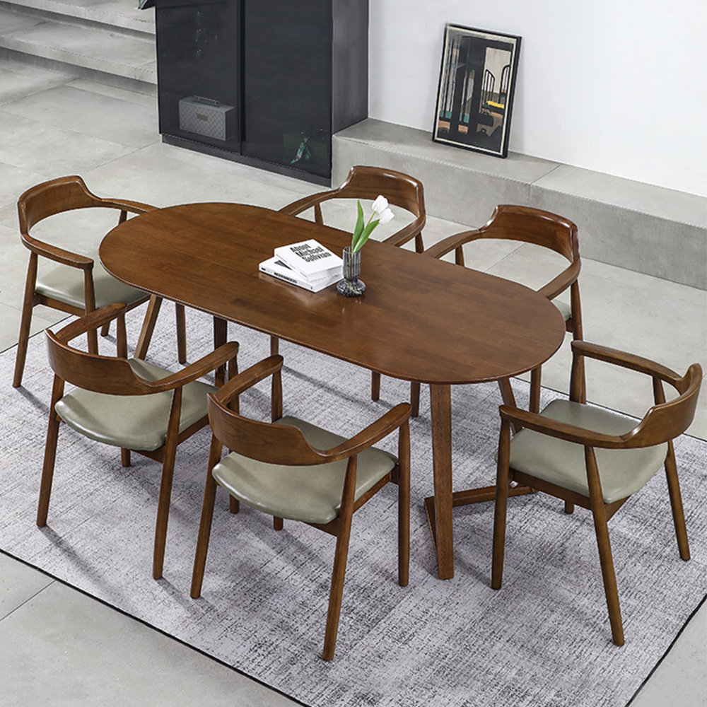 Keown solid wood modern dining table george discount oliver