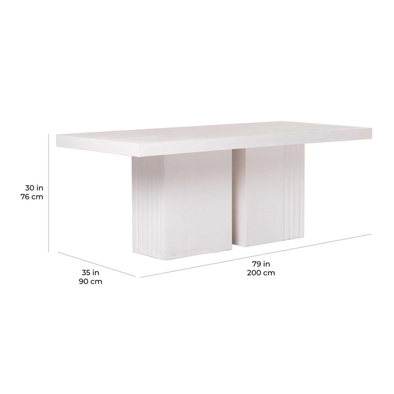 Slate Gray Square Concrete Dining Table