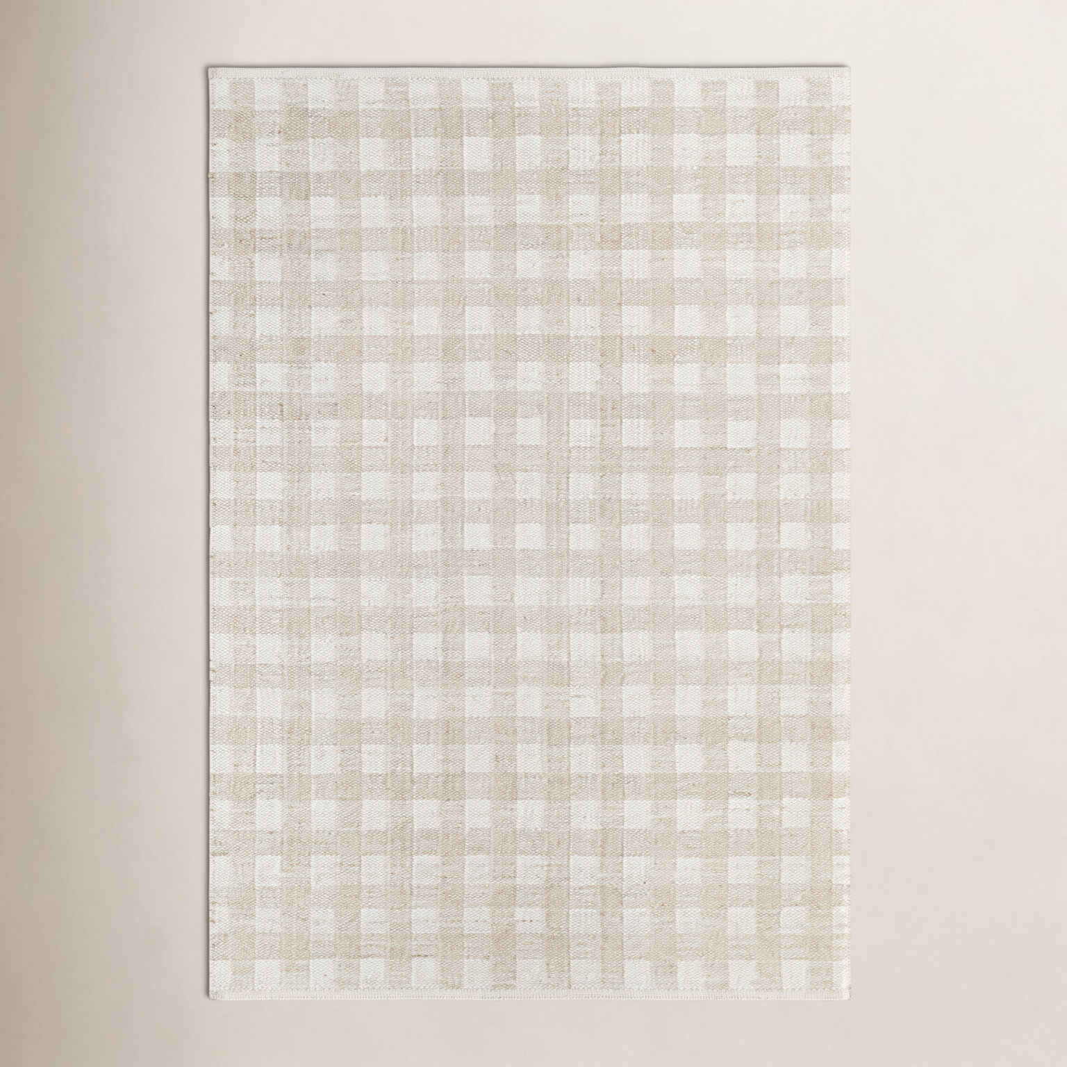 Lavande Hand-Woven Plaid Wool Rug, Rectangle 2' x 3'