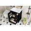 Meuble-lavabo 24 po avec lavabo et tiroirs, meuble-lavabo autoportant noir avec plateau en céramique et tablettes de rangement, panneau de fibres à densité moyenne et base en bois massif, meuble-lavabo moderne pour les petites salles de bain-118003852
