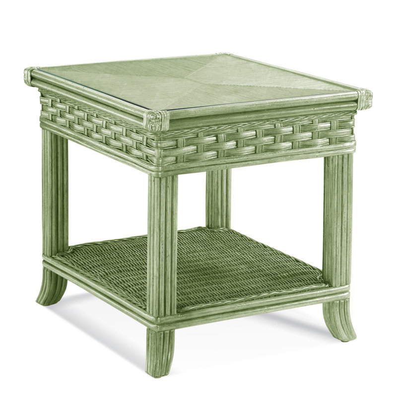 Somerset Glass End Table, Celery