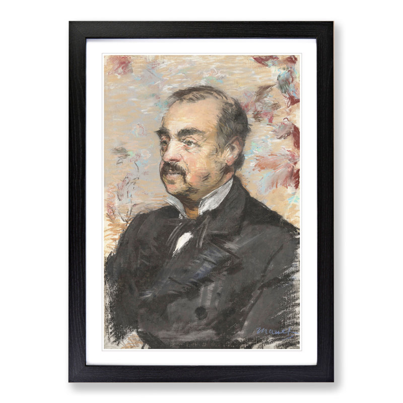 Julien De La Rochenoire by Edouard Manet - Picture Frame Painting, 36cm H x 27cm W x 2cm D, Black