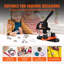 Machine à boutons, machine à fabriquer les broches de 1,25 pouce / 32 mm avec pièces de boutons de 500 pièces, trousse de poinçonnage à poignée en arc ergonomique, machine à boutons avec livre de panda magique, pour les cadeaux de bricolage pour enfants et Noël