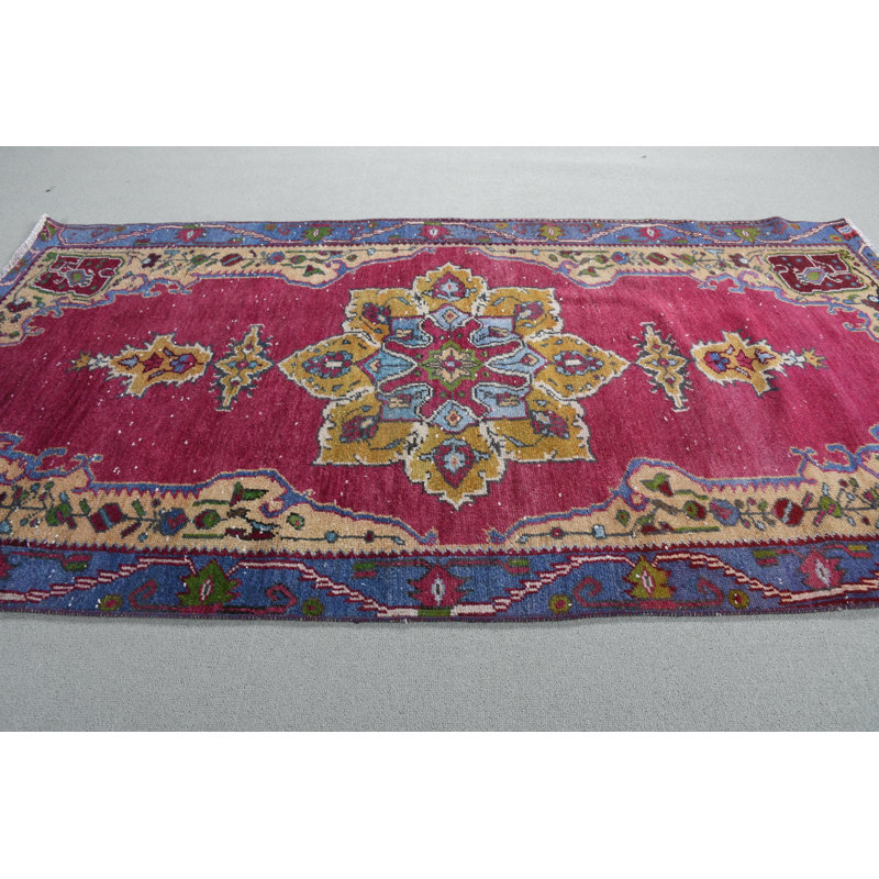 Tapis turc anatolien chic et chic rétro idéal pour la salle à manger et le décor bohème