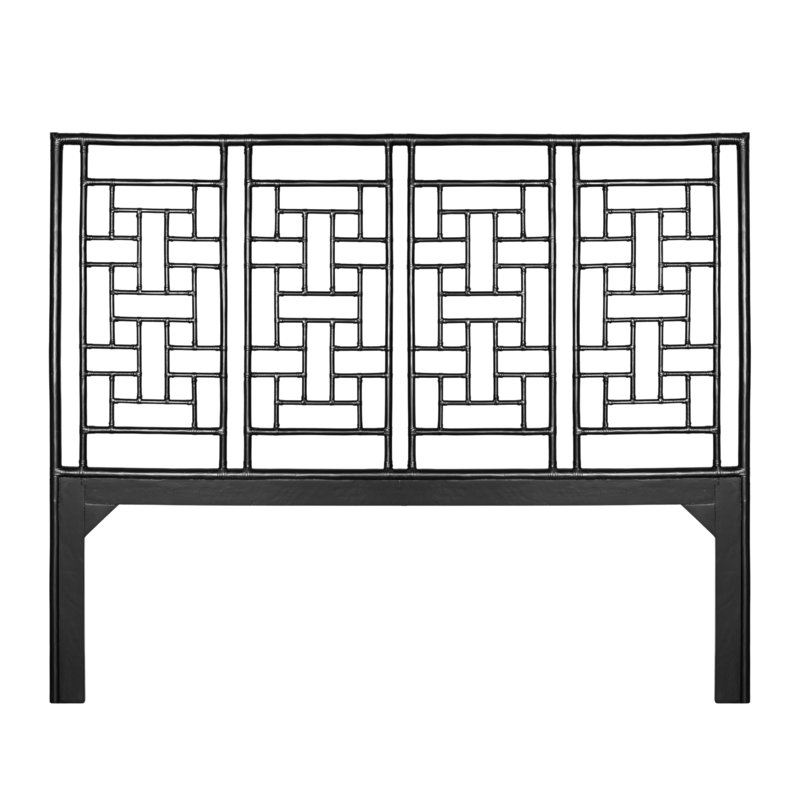 Ohana Wicker/Rattan Open-Frame Headboard, Black, King