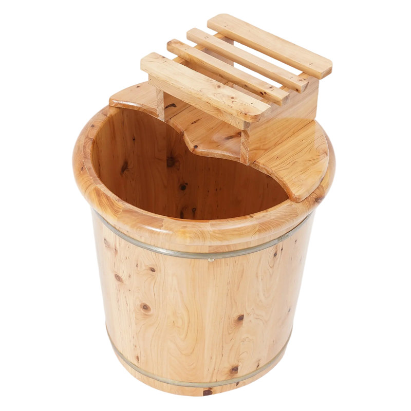 Footbath Bucket Footbath Barrel Wooden Footbath Bucket With Lid And Stool For Relieve Fatigue, Improve Sleep
