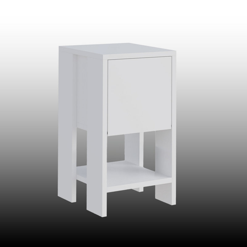 Laquincia 21.7'' Tall Sled Base Nightstand With 1 Pivot Drawer, Porcelain