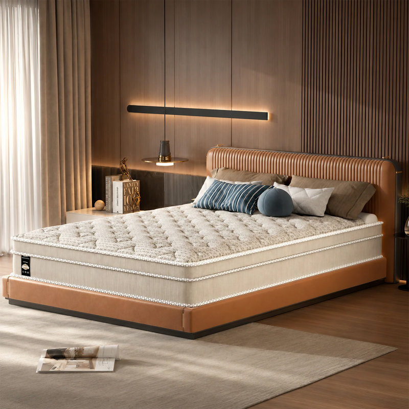 Matelas hybride ferme de 13 po pour plus de bois et de hanches, rembourré de mousse, certifié Certipur-US, housse en tissu damassé.