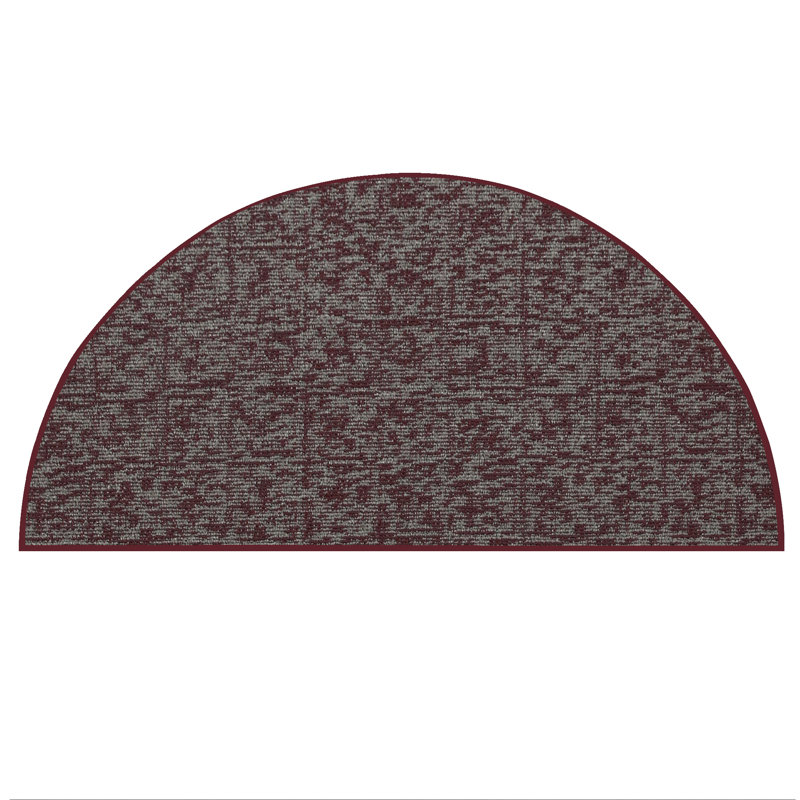 Tapis décoratif Elemental - imprimé géométrique vieilli bourgogne, Demi-cercle 2 pi x 4 pi