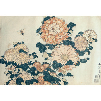 Décalcomanie murale Hokusai Chrysanthemums