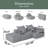 Modern Oversized Modular Sectional Sofa With Ottoman,Seat,Chaise Lounge And Armrest,Sparkling Chenille Fabric Soft Cushion Sofa With 4 Pillows,4 PCS DIY Combination Tufted Sofa,No Assembly Required-1410913761
