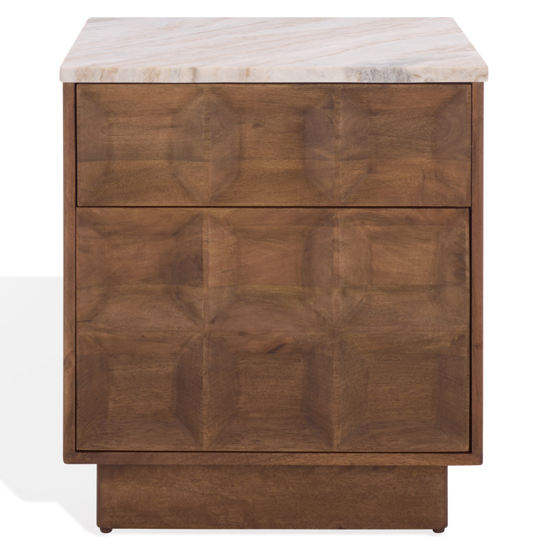 Table de chevet 20 po Paxter, Noyer/blanc