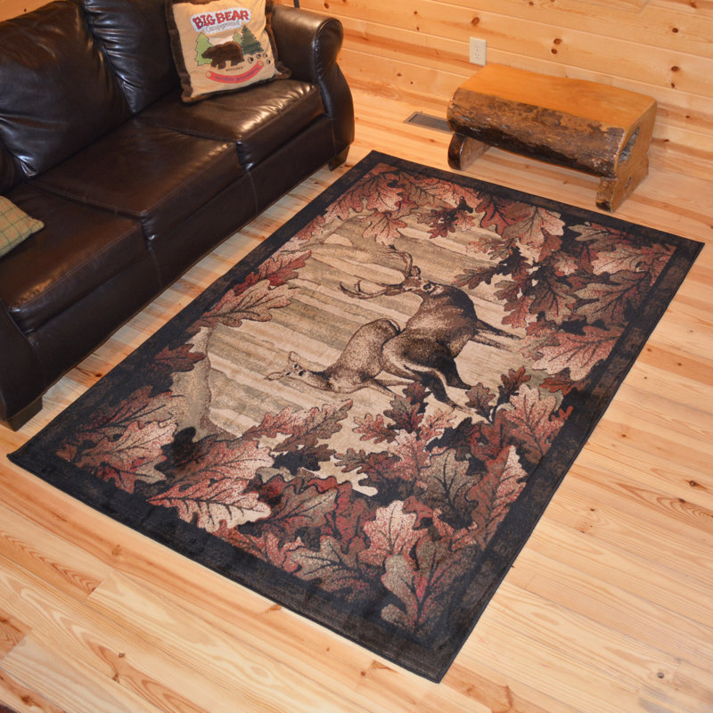 Tapis brun de style Sud-Ouest Frederiksborg, Rectangle 5 pi 3 po x 7 pi 3 po