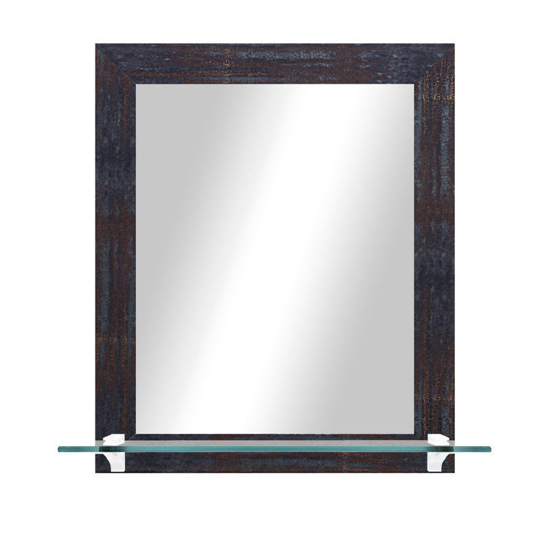 Miroir d'appoint Beigenwald, Laiton industriel en acier / support blanc