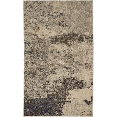 Tapis abstrait ivoire / gris Adriennie