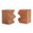 MGO Side Table, Set Of 2 Rectangular Outdoor Side Tables, Decorative Garden Stools For Indoor Outdoor, Accent Table,Patio Side Table,Nesting End Table,Faux Wood Natural Color-1312455014