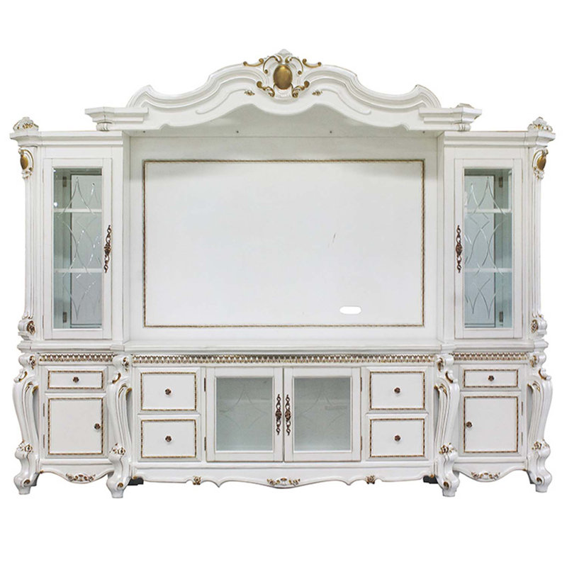 Meuble audio-vidéo picard, finition perle antique