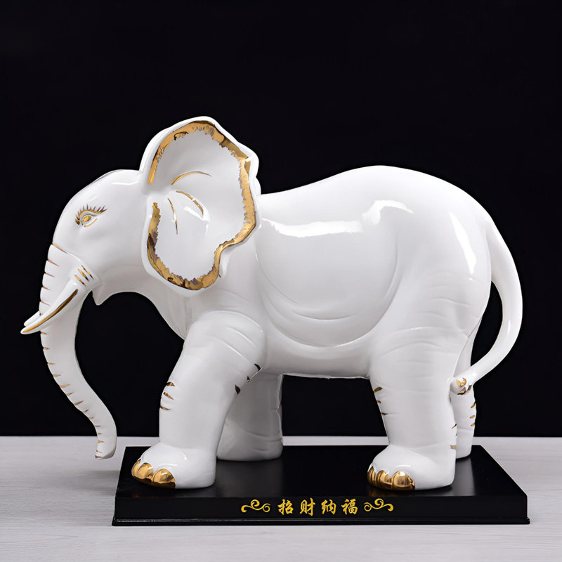 Sculpture artistique d'éléphant pour la prospérité