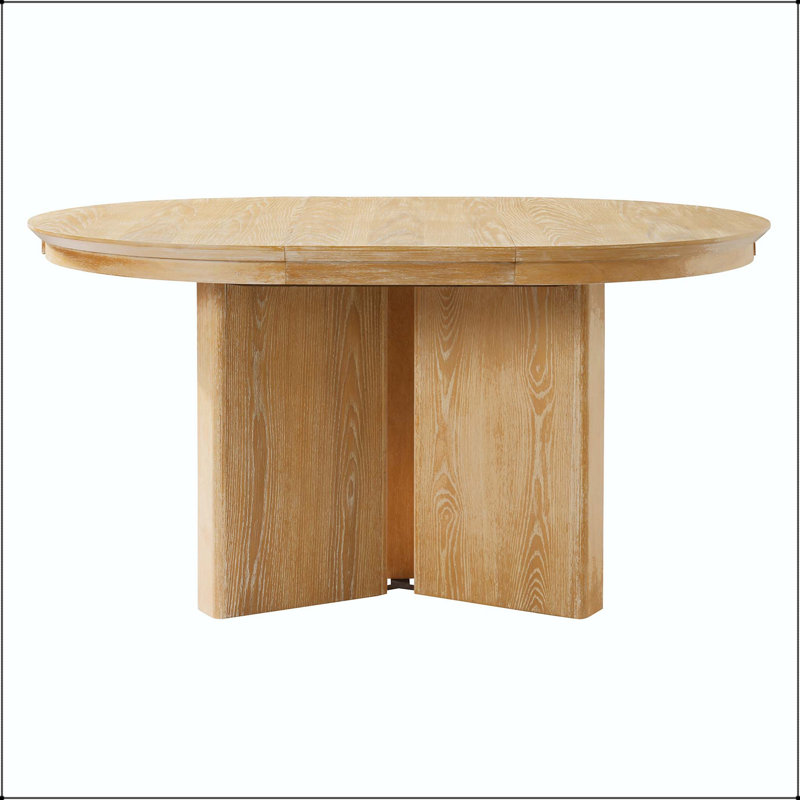 Table de salle à manger ovale extensible avec base à piédestal