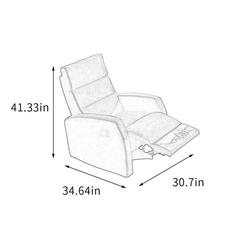 Modern Leisure Bedroom Single Manual Recliner, Red