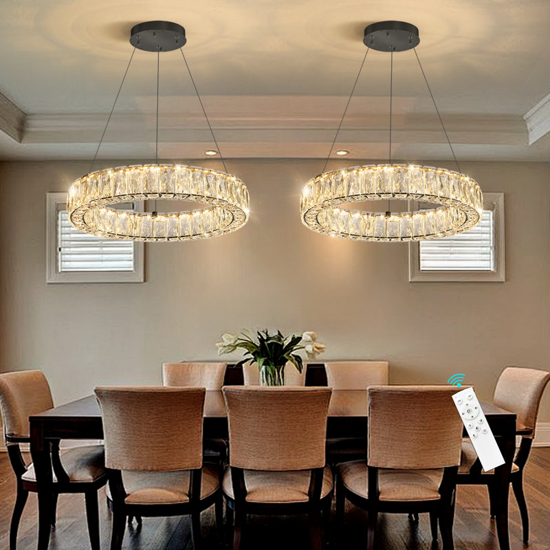 Lustre en cristal Modern, Noir mat