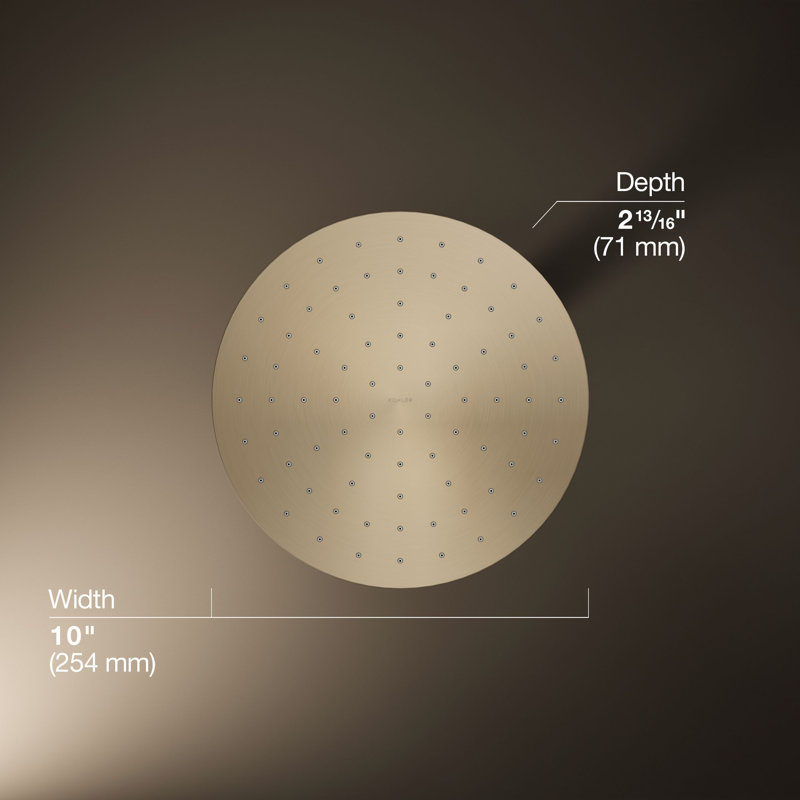 Contemporary Multi Function Rain Shower Head, Vibrant Brushed Bronze, Square, 1.75 GPM