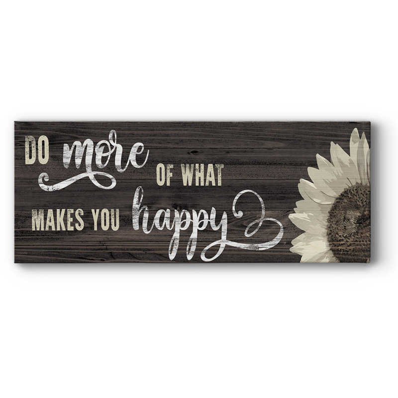 Makes You Happy - Toile tendue avec châssis, H 20 po x l 50 po x P 1,5 po