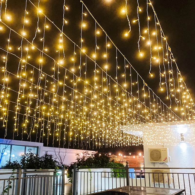 LED Solar Powered Cord String Light, 200 Lamps - 5 Metre Long