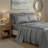 adamstown 1500 Thread Count 6 Piece Premium Cotton Rich Sateen Sheet Set, 4 Pillow Cases, 1 Fitted Sheet, 1 Flat Sheet, Fits Mattresses up to 16” Deep, Queen Size, Charcoal-122898435-122898442