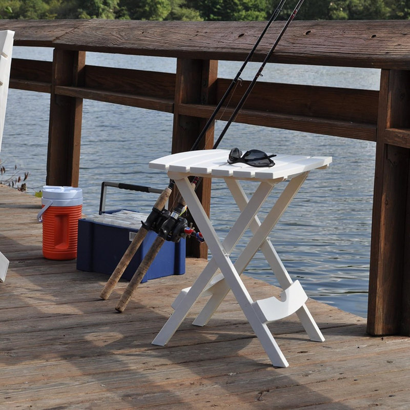 Ensemble de 2 tables d'appoint pliables en plastique, blanc