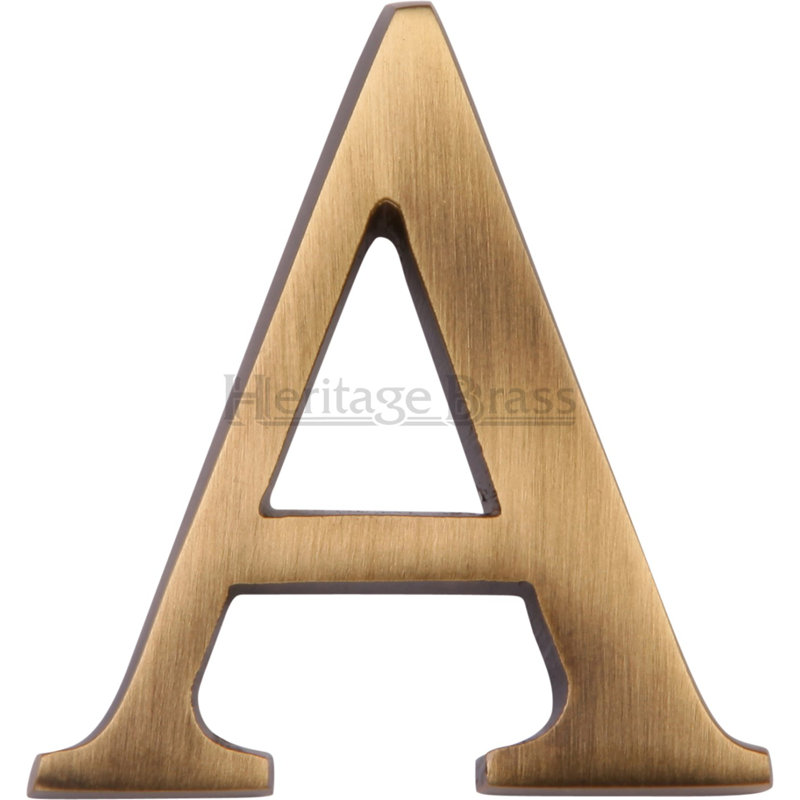 Heritage Brass Heritage Alphabet Rear Fix 5.1cm (2"), Antique Brass, A