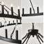 Lustre 30 lumières campagnard rond industriel ouvert avec plafond incliné noir mat-130217928