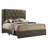 Modern Tufted Queen Bed Frame with Rubberwood Headboard in Gray