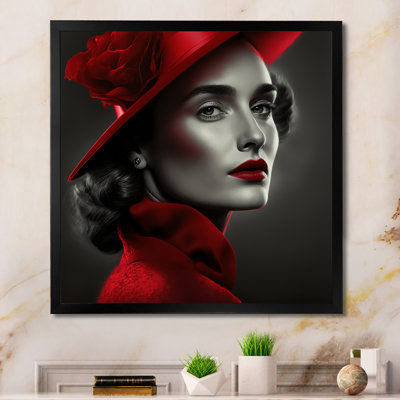«Moree Vintage Classic Beauty» en rouge et noir - reproduction sur toile