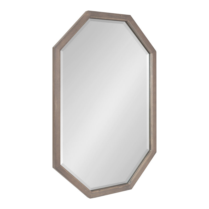 Sarratt Solid Wood Flat Mirror, Gray, 36" x 24"