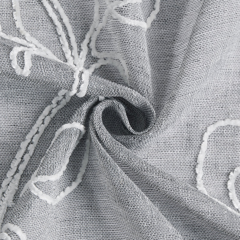 Paire de rideaux transparents Najim Poleyester, Argent, L 38 po x L 108 po