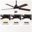 Ventilateur de plafond à profil bas de 42 pouces avec 5 pales et commande silencieuse réversible de moteur à courant continu avec lumière DEL-1347122101