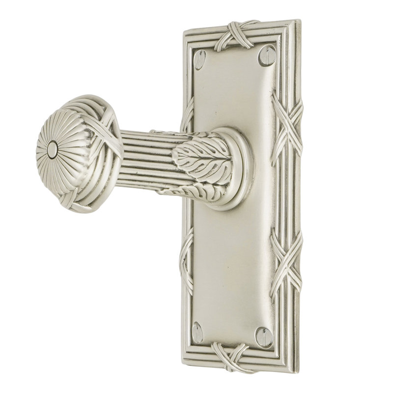HYDE PARK HOOK, RECTANGULAR BACK PLATE; ANTIQUE NICKEL FINISH, Satin Nickel
