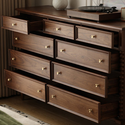 Buffet multi-tiroirs en bois massif