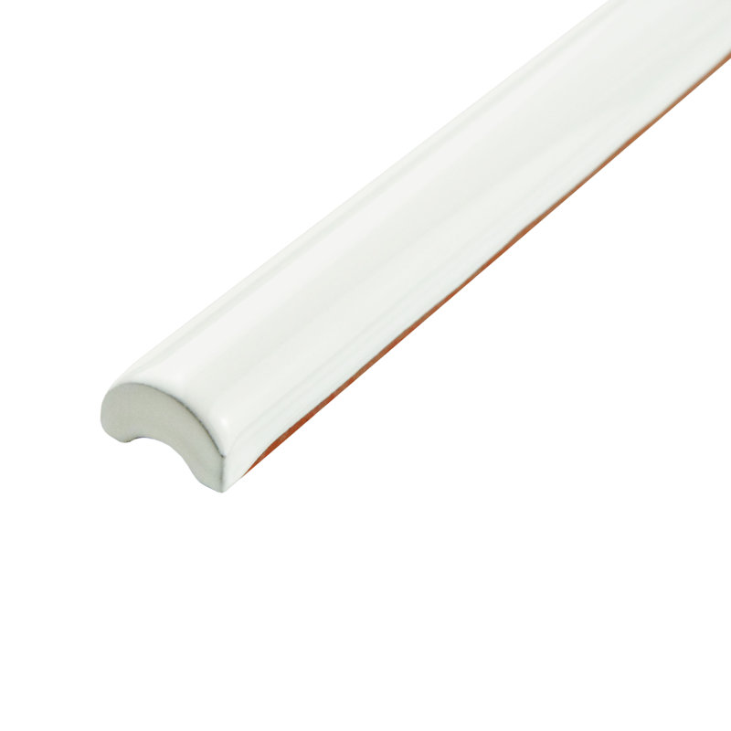 Santorini 7.9" x 0.88" Glossy Ceramic Quarter Round Tile Trim in Blanco