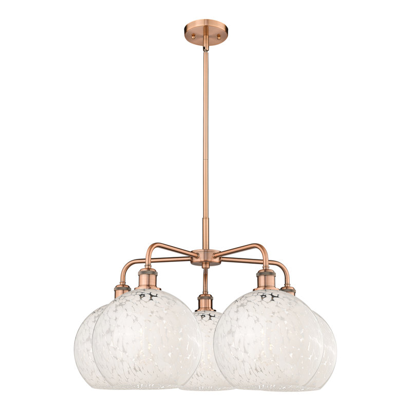 Bellagrace 5 - Light Dimmable Globe Chandelier, 17.25" H x 28" W x 28" D, Antique Copper
